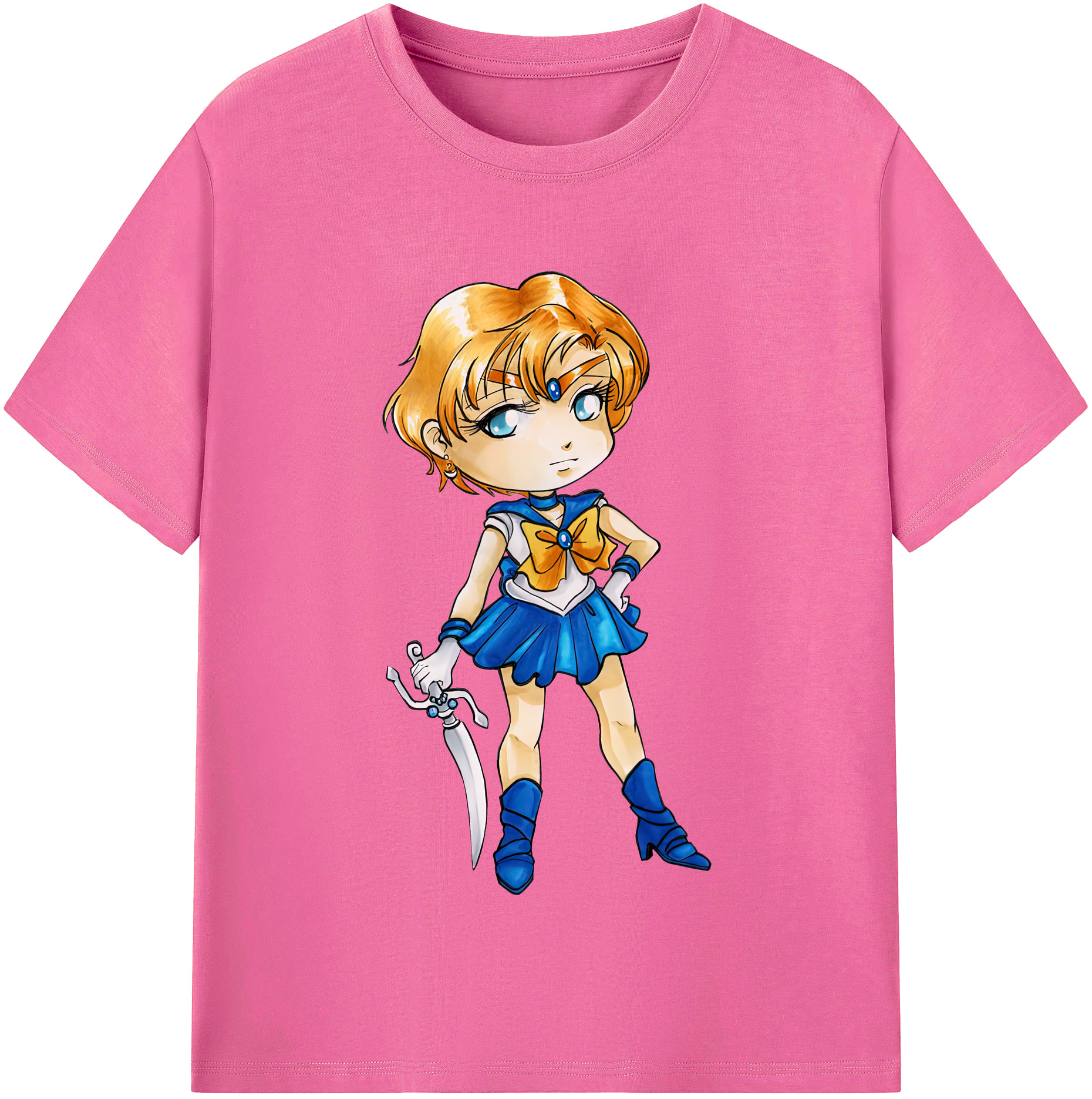 （画像用） 美少女戦士セーラームーン 天王はるか Sailor Moon Tenoh Haruka レディースカジュアルプリントTシャツ（綿100％）